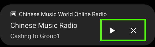 casting control in Android notification